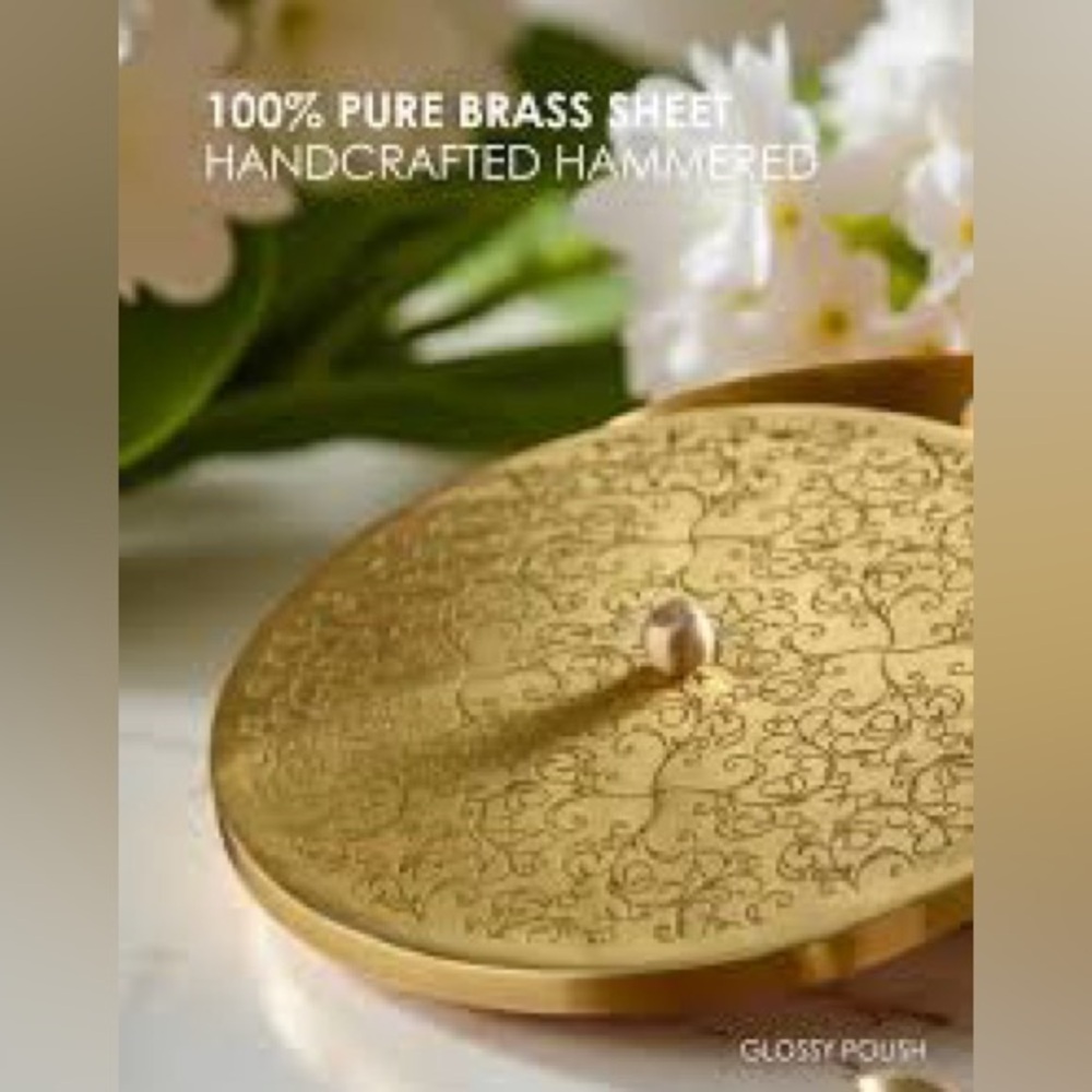 Brass spices masala tin Elegant Gold Decorative Box spoon sections - Picture 3 of 5